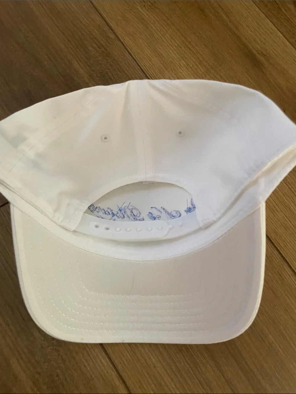 Do Not Disturb Embroidered Baseball Cap - White with Blue Text